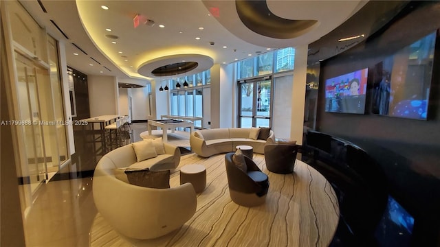 851 NE 1st Ave Unit 2208, Miami, FL 33132 - common area with a wall of windows and recessed lighting