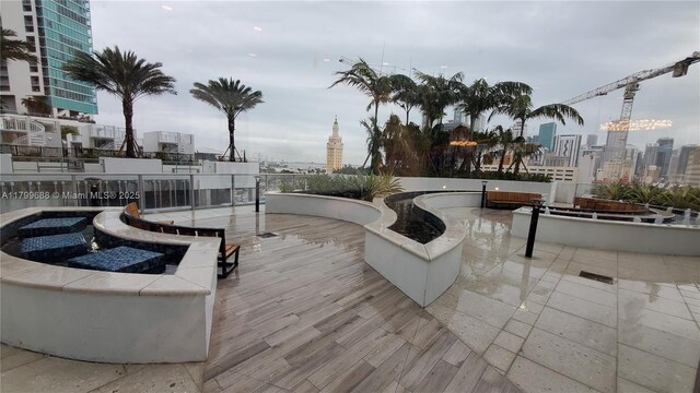 851 NE 1st Ave Unit 2208, Miami, FL 33132 - wooden terrace featuring a skyline view