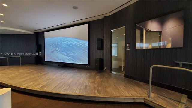851 NE 1st Ave Unit 2208, Miami, FL 33132 - home theater room with wood finished floors and recessed lighting