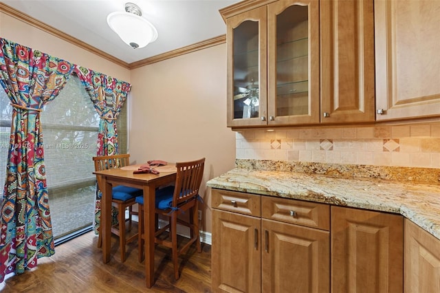 6668 Burning Wood Dr Unit 166, Boca Raton, FL 33433 - dining room with crown molding and dark wood finished floors