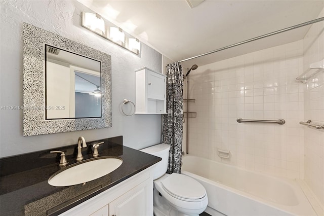 6668 Burning Wood Dr Unit 166, Boca Raton, FL 33433 - bathroom featuring toilet, shower / bathtub combination with curtain, and vanity