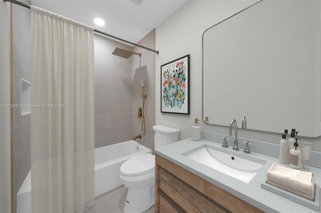20076 NW 85th Ave, Hialeah, FL 33015 - full bathroom with toilet, shower / tub combo with curtain, and vanity