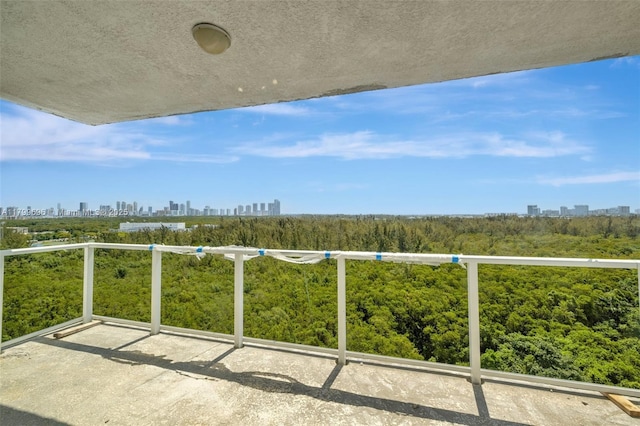 balcony with a skyline view