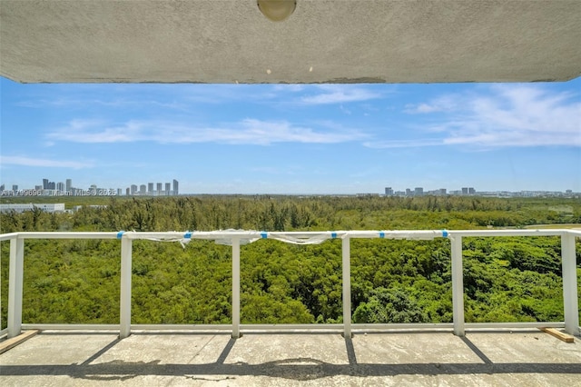 balcony with a view of skyline