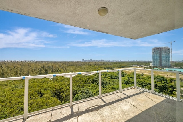 balcony with a city view