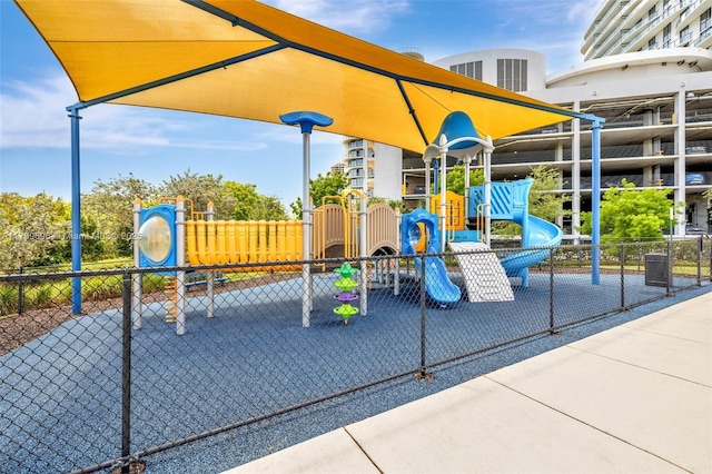 community playground with fence