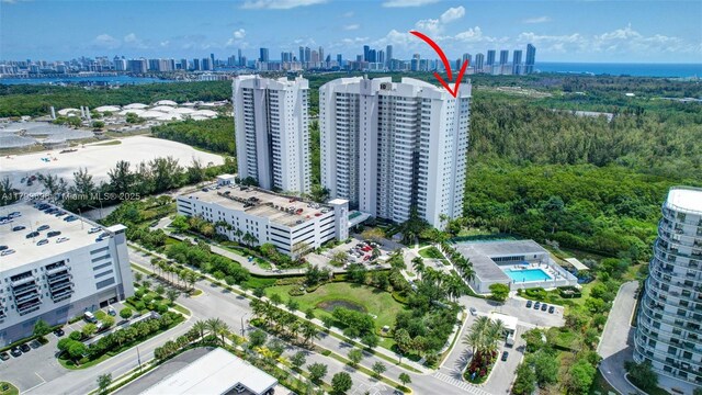 aerial view of a view of skyline
