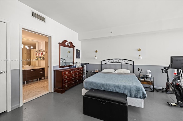 244 Biscayne Blvd Unit 645, Miami, FL 33132 - bedroom with finished concrete flooring and ensuite bath