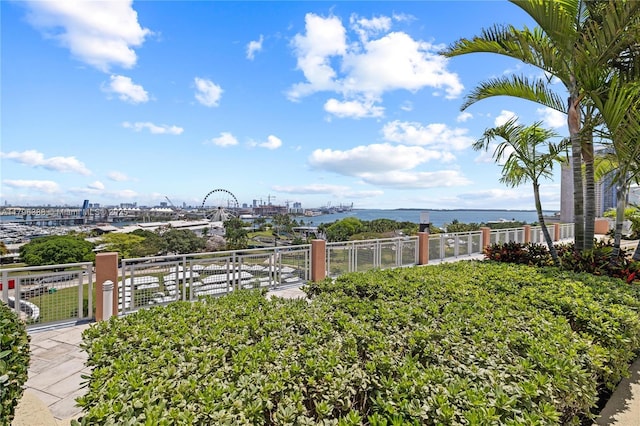 244 Biscayne Blvd Unit 645, Miami, FL 33132 - view of yard with fence and a water view