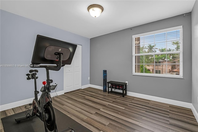 3372 SW 179th Ave, Miramar, FL 33029 - exercise room with wood finished floors and baseboards