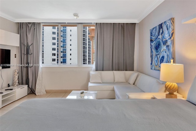 19201 Collins Ave Unit 1001, Sunny Isles Beach, FL 33160 - tiled living area with crown molding