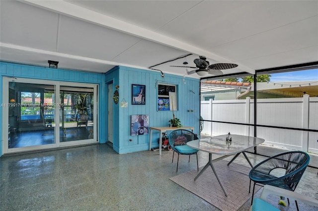 1155 Hayes St, Hollywood, FL 33019 - sunroom / solarium with a ceiling fan and beamed ceiling