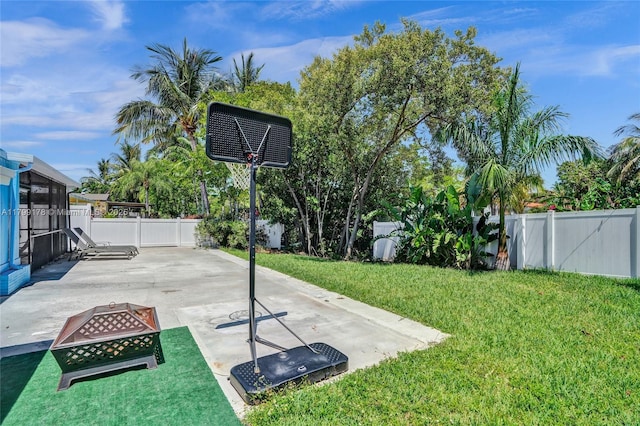 1155 Hayes St, Hollywood, FL 33019 - view of yard with a fire pit and a patio
