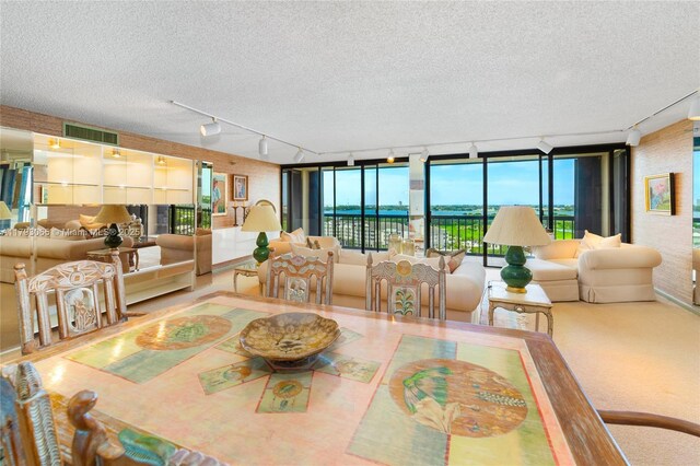 2450 Presidential Way Unit 1607, West Palm Beach, FL 33401 - living area featuring track lighting and a textured ceiling