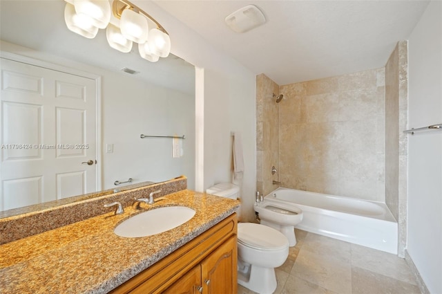 3530 SW 22nd St Unit 614, Miami, FL 33145 - bathroom featuring toilet, vanity, and bathtub / shower combination