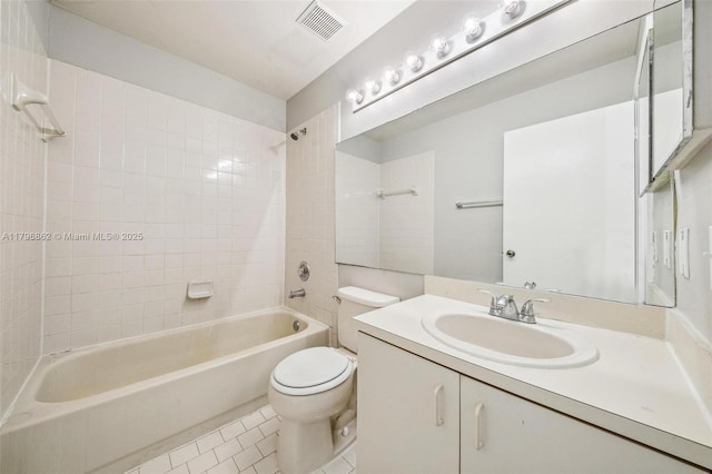 14480 SW 145th Pl, Miami, FL 33186 - bathroom with toilet, tub / shower combination, tile patterned floors, and vanity