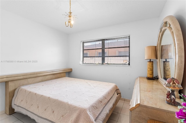 bedroom with tile patterned floors