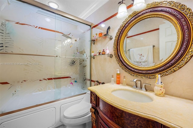 13111 NW 11th Ter, Miami, FL 33182 - bathroom with toilet, vanity, and bath / shower combo with glass door