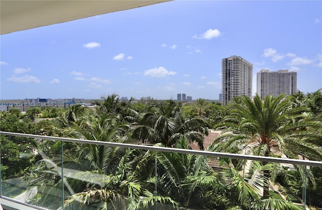 balcony with a city view