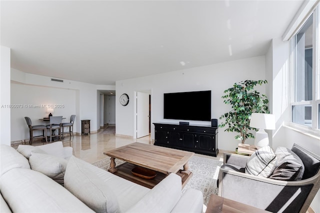 living room with baseboards