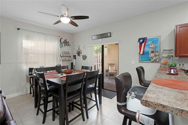 8897 SW 229th St, Cutler Bay, FL 33190 - dining area with ceiling fan and light tile patterned floors