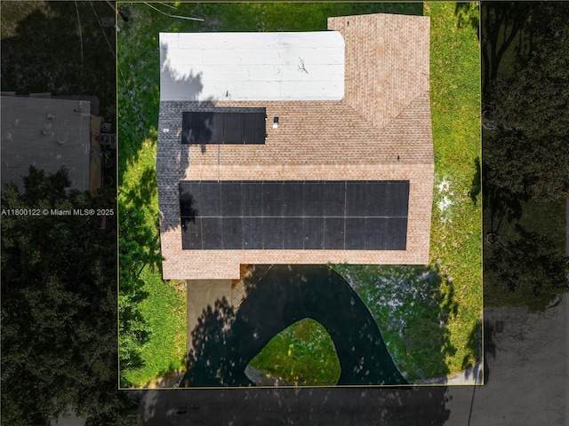 view from above of property featuring property boundaries highlighted