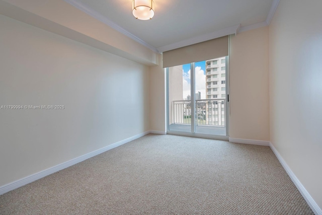 1745 E Hallandale Beach Blvd Unit 1903W, Hallandale Beach, FL 33009 - carpeted spare room featuring crown molding and baseboards