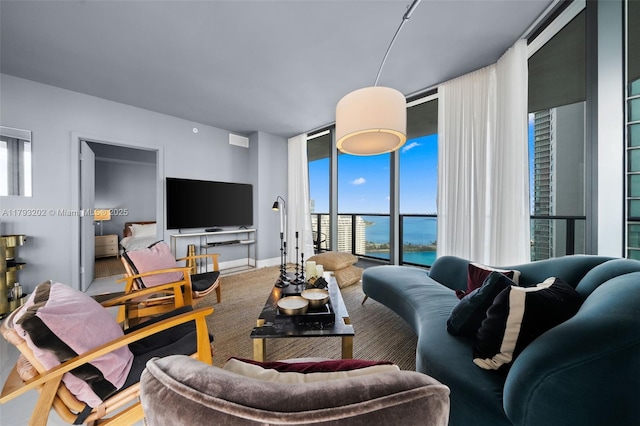 501 NE 31st St Unit 2906, Miami, FL 33137 - living room with expansive windows and carpet