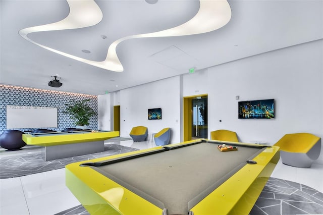 501 NE 31st St Unit 2906, Miami, FL 33137 - game room featuring tile patterned floors and pool table
