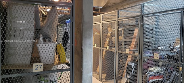 storage area featuring an exterior structure