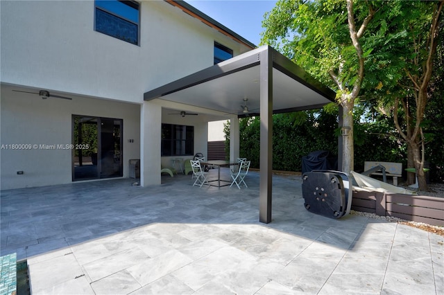 9015 NW 161st Ter, Miami Lakes, FL 33018 - view of patio / terrace featuring a ceiling fan and outdoor dining space