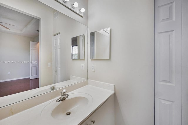 2252 NE 42nd Cir, Homestead, FL 33033 - bathroom with ceiling fan and vanity