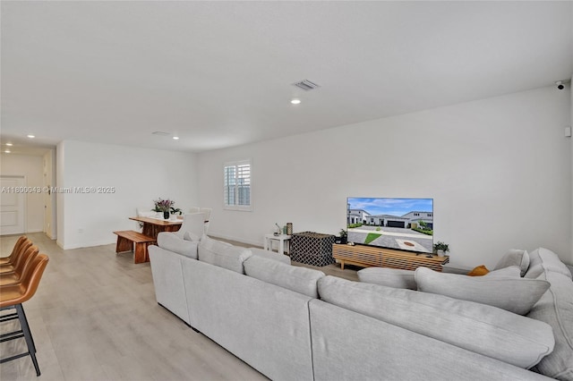 14836 SW 162nd St, Miami, FL 33187 - living area featuring light wood-style flooring and recessed lighting