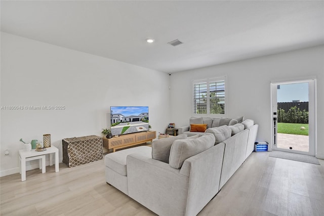 14836 SW 162nd St, Miami, FL 33187 - living area featuring light wood-style flooring and recessed lighting