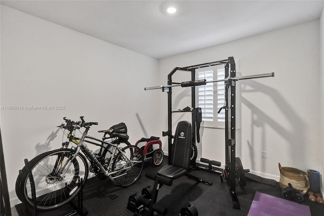 14836 SW 162nd St, Miami, FL 33187 - exercise area featuring baseboards