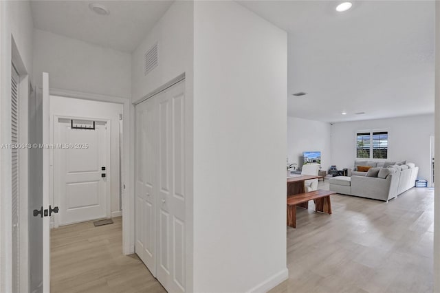 14836 SW 162nd St, Miami, FL 33187 - hallway featuring light wood-style flooring and recessed lighting