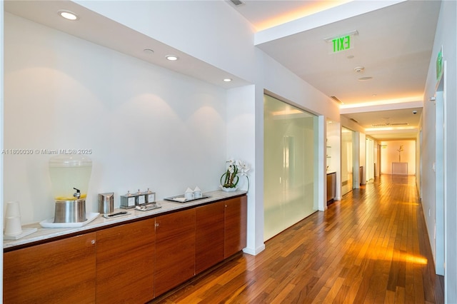 1040 Biscayne Blvd Unit 3802, Miami, FL 33132 - hallway featuring wood-type flooring and recessed lighting