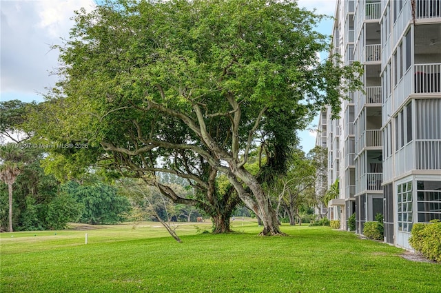 view of home's community featuring a lawn