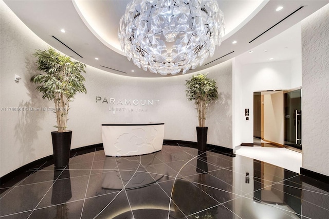 reception area featuring recessed lighting
