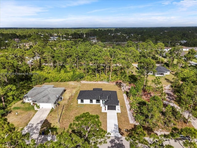 bird's eye view of a heavily wooded area