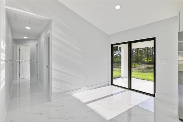 817 Moore Ave, Lehigh Acres, FL 33972 - spare room featuring marble tiled flooring, recessed lighting, and baseboards