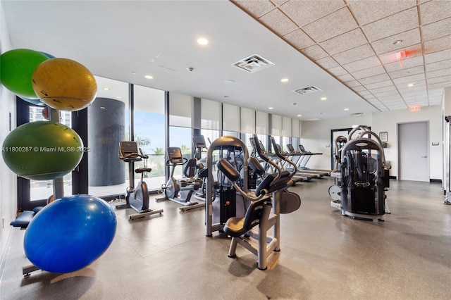 5300 NW 85th Ave Unit 1104, Doral, FL 33166 - gym featuring plenty of natural light and a wall of windows