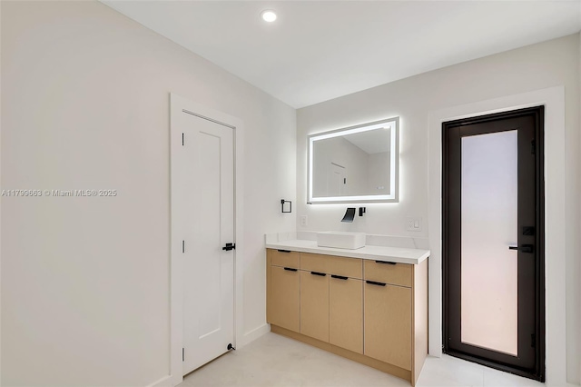 9494 SW 144th St, Miami, FL 33176 - bar with recessed lighting, baseboards, and a sink
