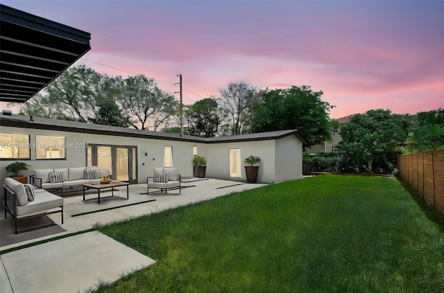 9494 SW 144th St, Miami, FL 33176 - back of property with an outdoor hangout area, a patio area, and stucco siding