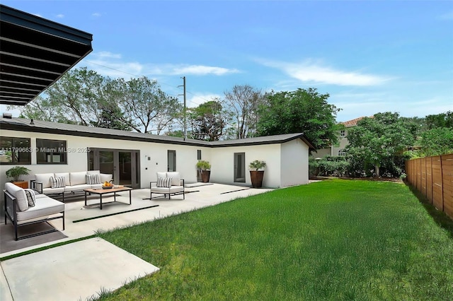 9494 SW 144th St, Miami, FL 33176 - back of house with an outdoor hangout area, stucco siding, and a patio