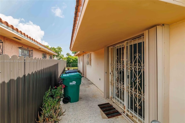 view of patio / terrace featuring fence