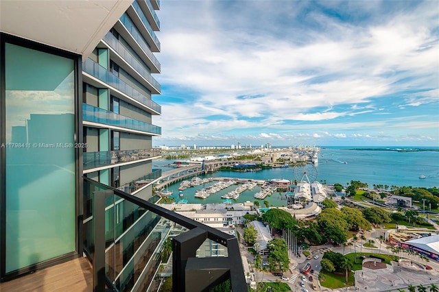 398 NE 5th St Unit 2415, Miami, FL 33132 - balcony with view of marina and a water view