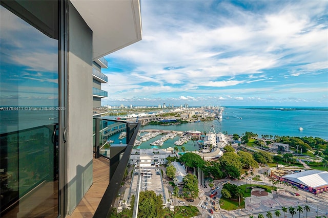 398 NE 5th St Unit 2415, Miami, FL 33132 - balcony featuring view of marina and a water view