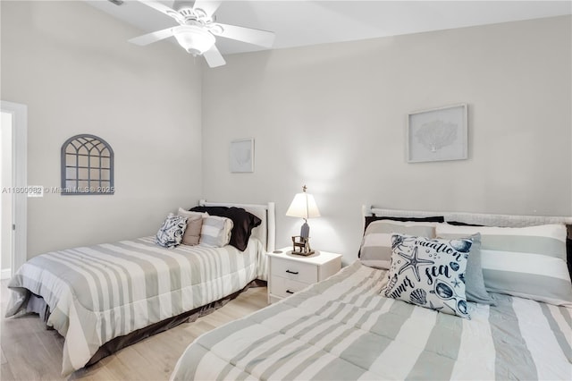 1220 Coury Dr, Key Colony, FL 33051 - bedroom featuring light wood-style floors and ceiling fan