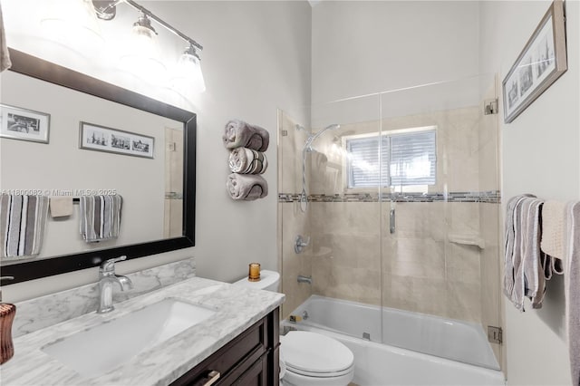 1220 Coury Dr, Key Colony, FL 33051 - full bath featuring toilet, vanity, and shower / bath combination with glass door